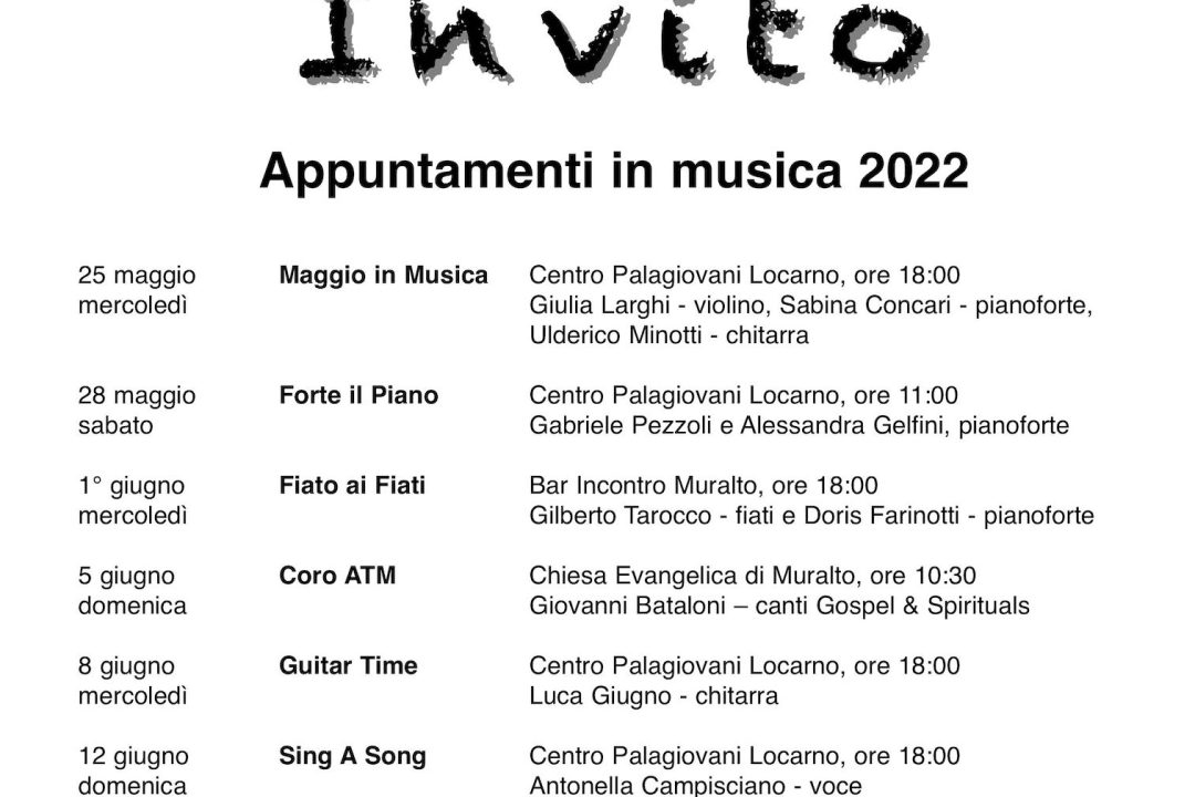 Appuntamenti in Musica 2022 – maggio e giugno