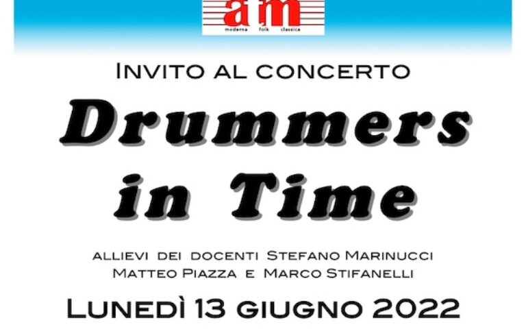 Drummers In Time – lunedì 13 giugno, ore 18 – Palagiovani Locarno